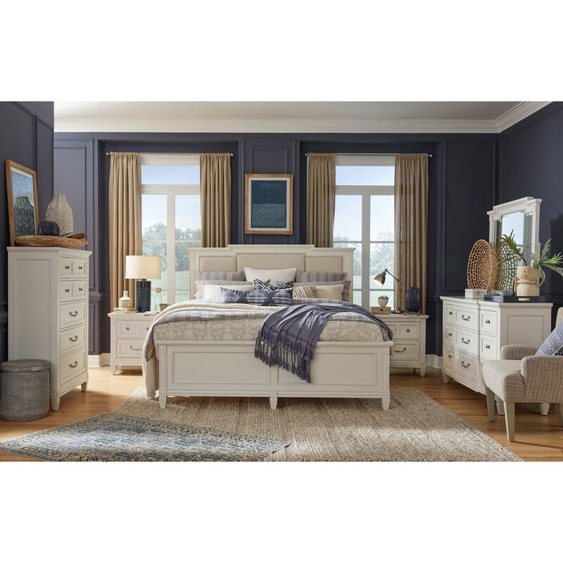 Magnussen Home Willowbrook Egg Shell White with Slight Rub Through Drawer Nightstand