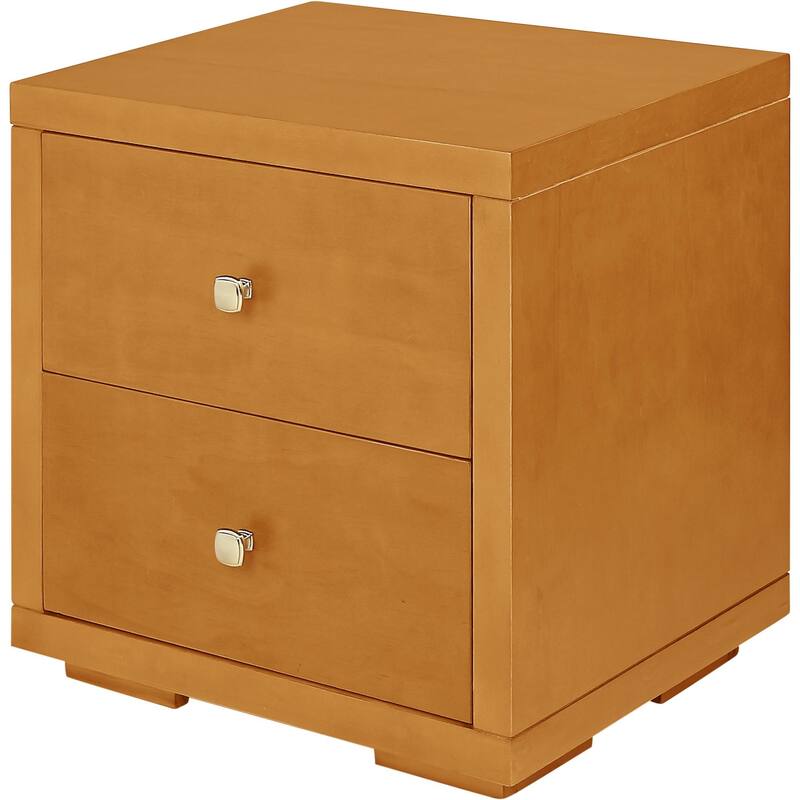HomeRoots 19" Oak Two Drawer Nightstand