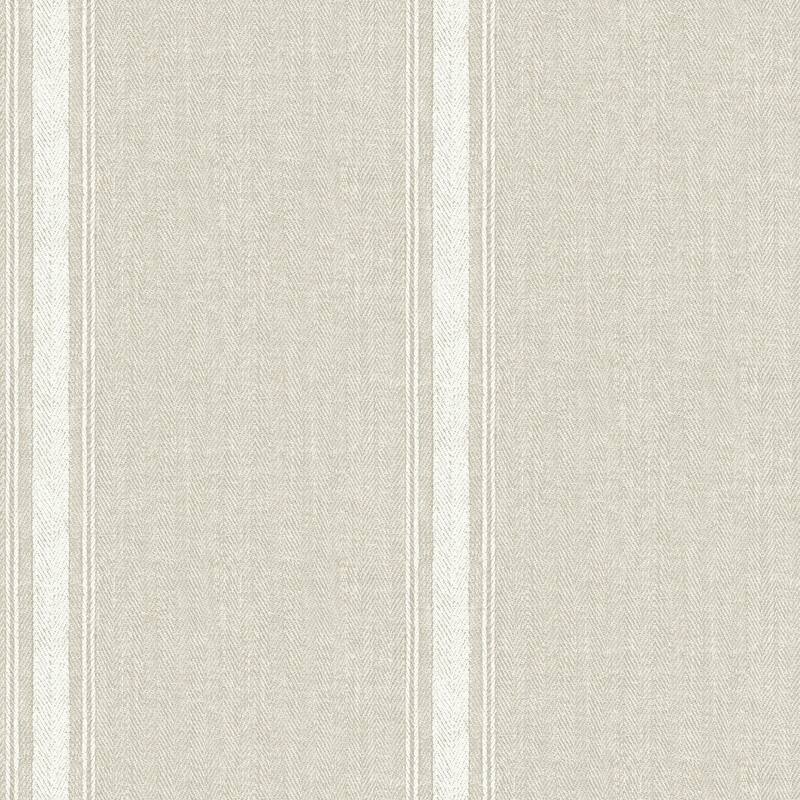 Chesapeake Linette Light Grey Fabric Stripe Wallpaper - 20.5in x 396in x 0.025in
