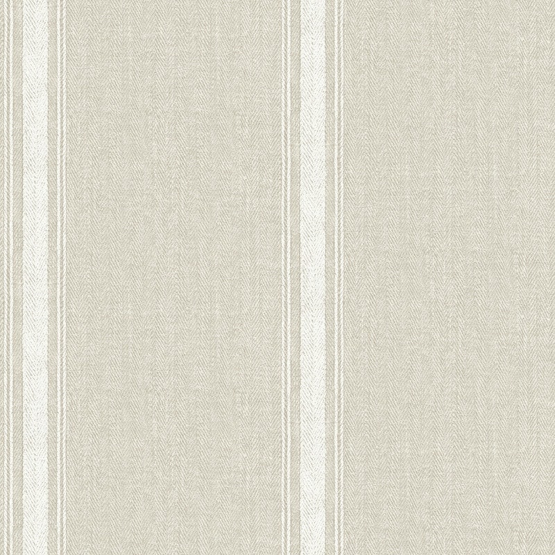Chesapeake Linette Light Grey Fabric Stripe Wallpaper - 20.5in x 396in x 0.025in