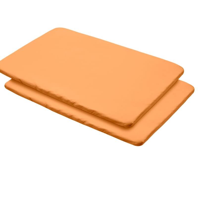 BreathableBaby All-in-One Fitted Sheet & Waterproof Cover for 39" x 27" Play Yard Mattress (2-Pack) - Coral
