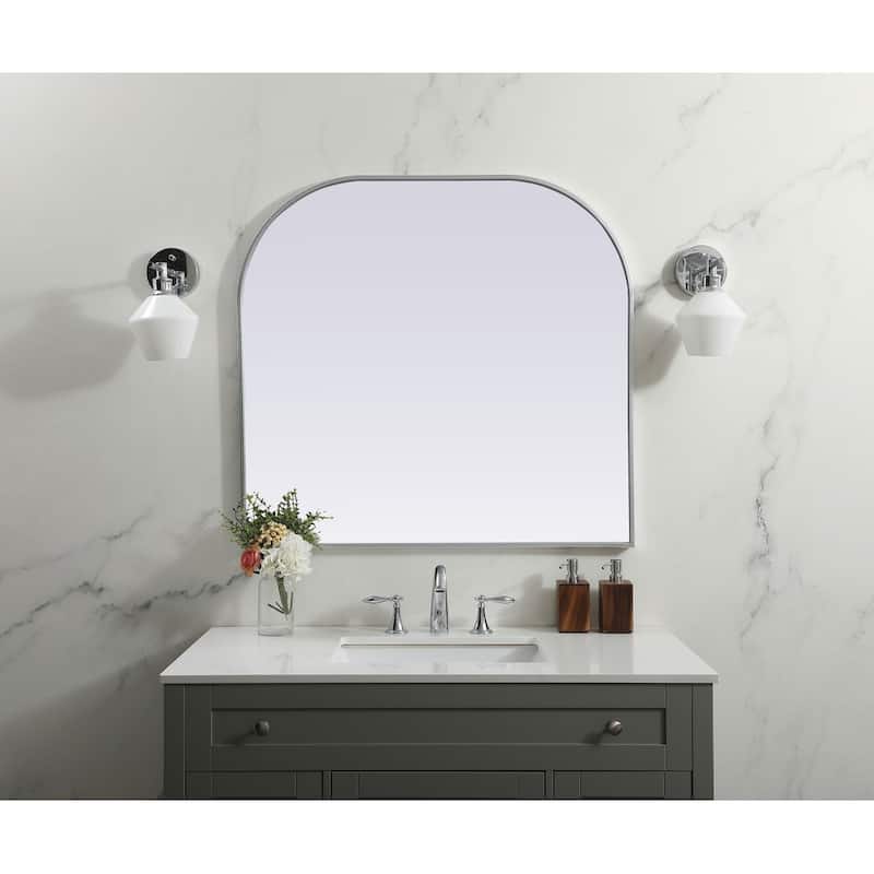 Indigo Home Metal Frame Arch Mirror 36x34 Inch