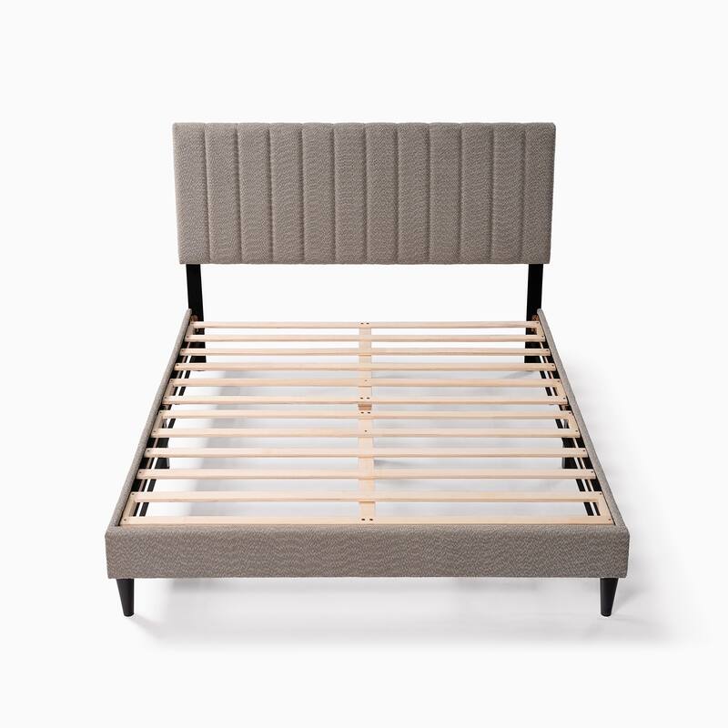 GDFStudio - Alice Upholstered Boucle Platform Bed with Headboard