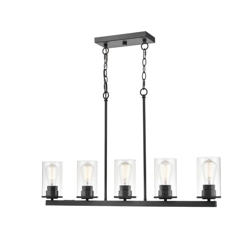Millennium Lighting Verlana 5 Light Pendant Fixture in Multiple Finishes with Clear Glass Shades