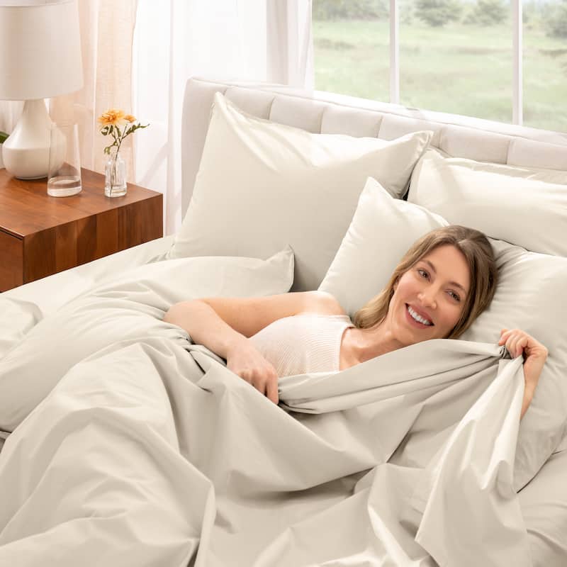 Bare Home Organic Cotton Sheet Set - Crisp Percale Weave