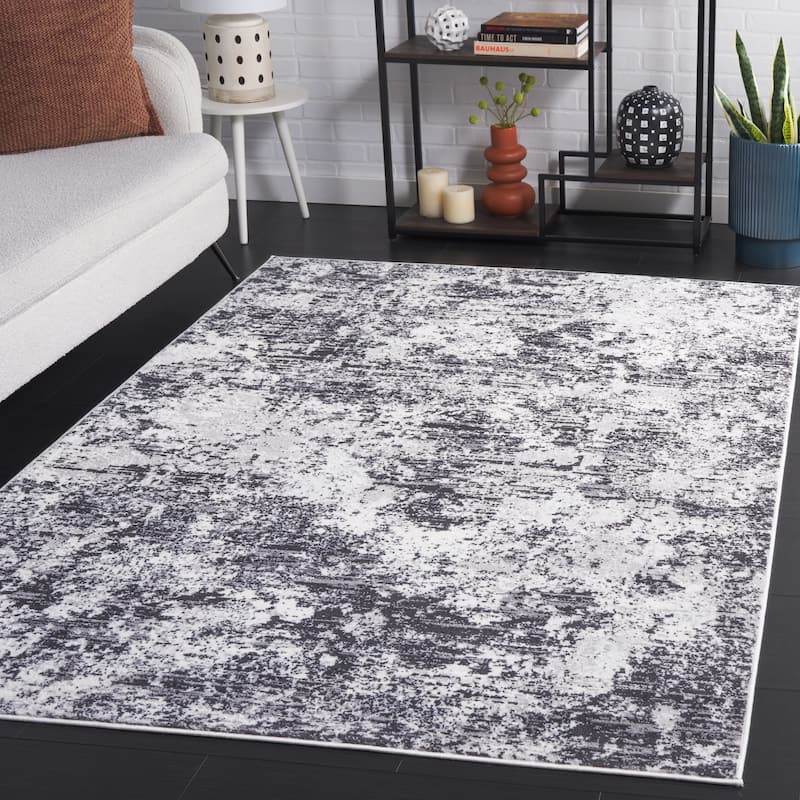 SAFAVIEH Amelia Modern Abstract Rug - 10' x 14' - Charcoal/Ivory - Rectangle