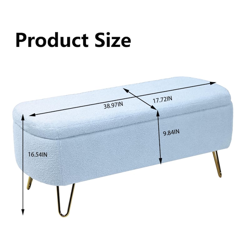 39'' L Upholstered Storage Ottoman Bench