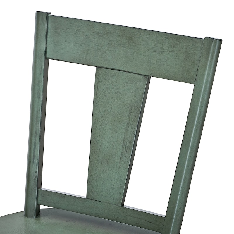 Vintage Panel Back Wooden Dining Chairs