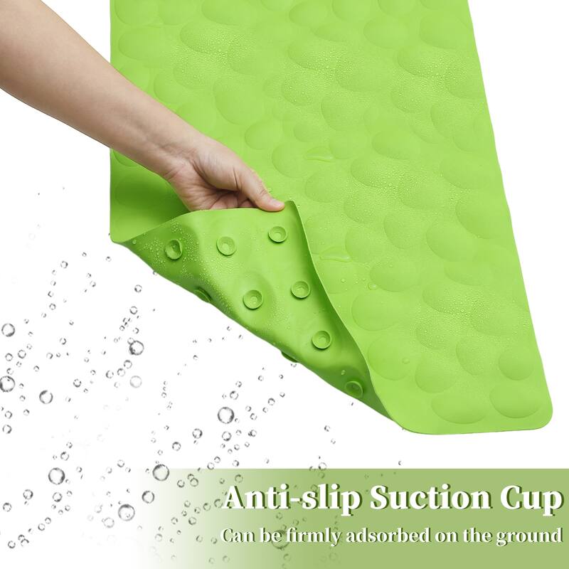 Nonslip Bathtub Mat, Bathtub Shower Mat, Bath Mat with Suction Cups, Rubber Bathtub Mat 31.50"x15.75" - Green