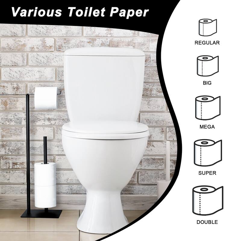 Toilet Paper Holder with Top Storage Shelf for Bathroom