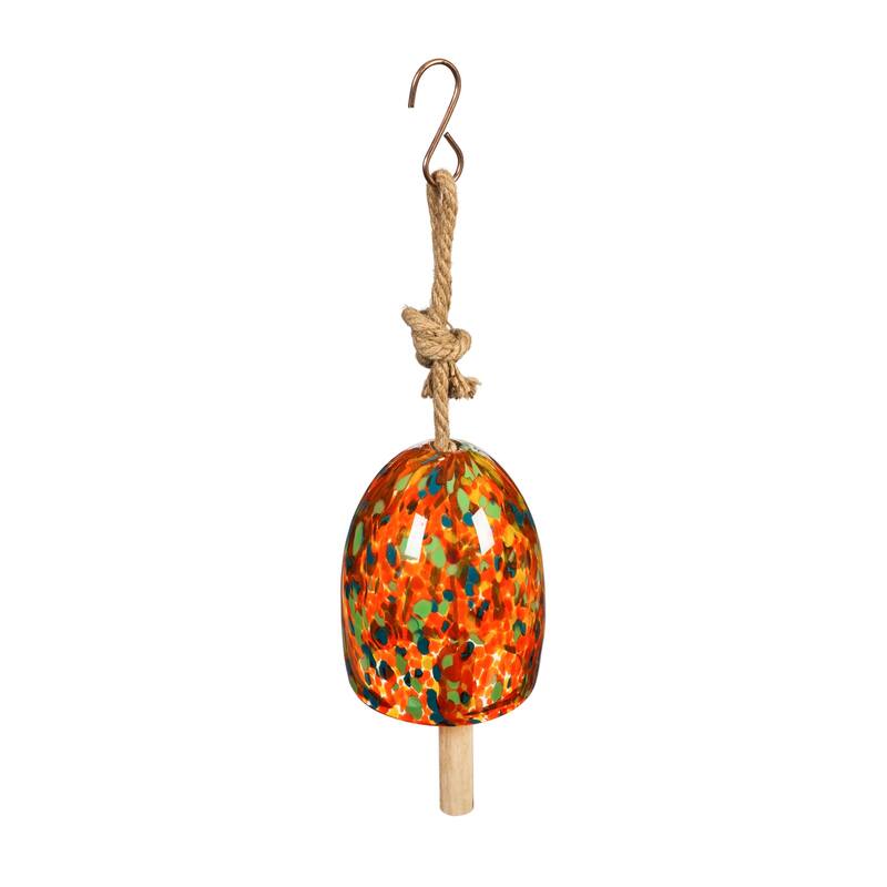 Art Glass Speckle Light Blue Bell Chime