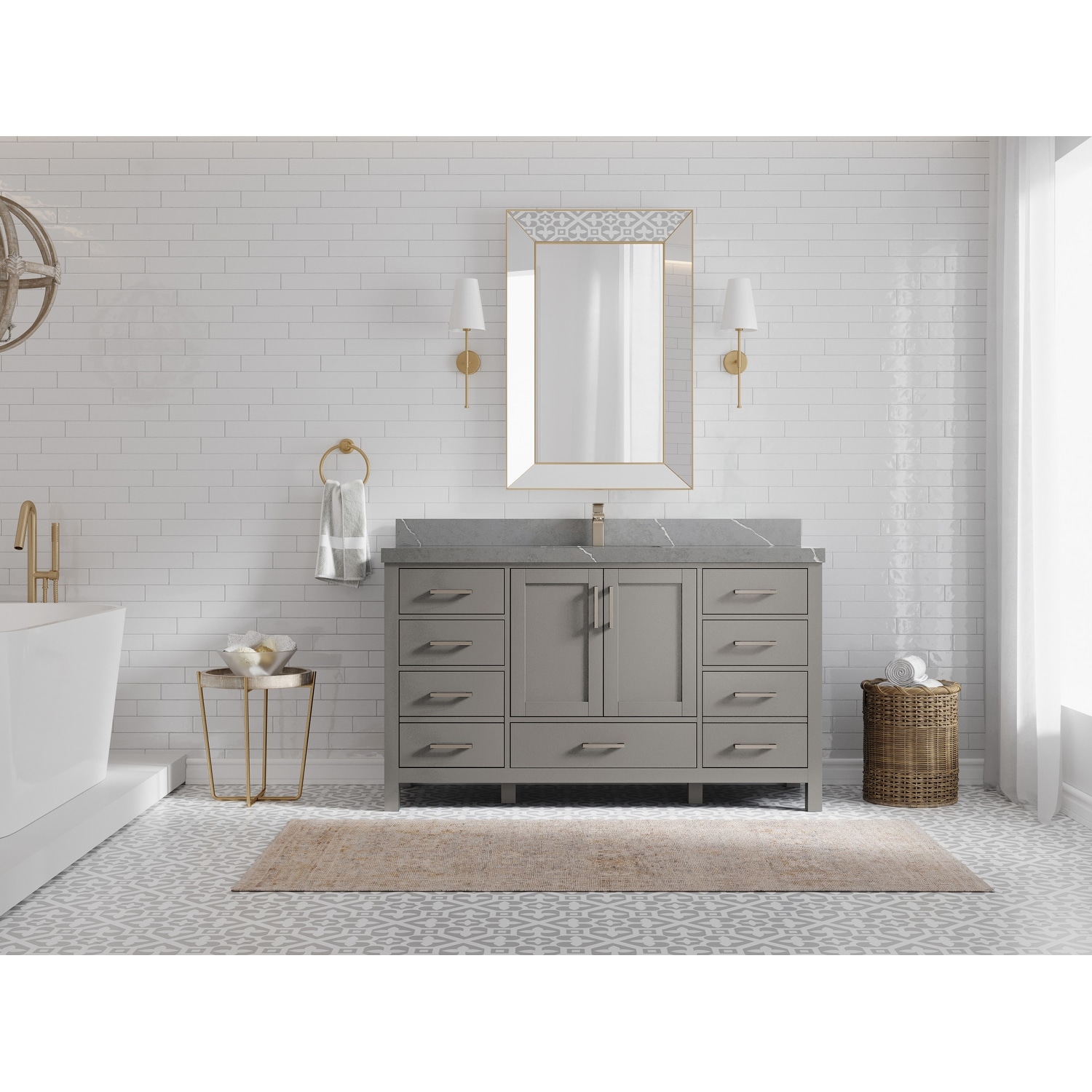 Willow Collections 60 in. W x 22 in. D Malibu Single Sink Bathroom Vanity with Countertop