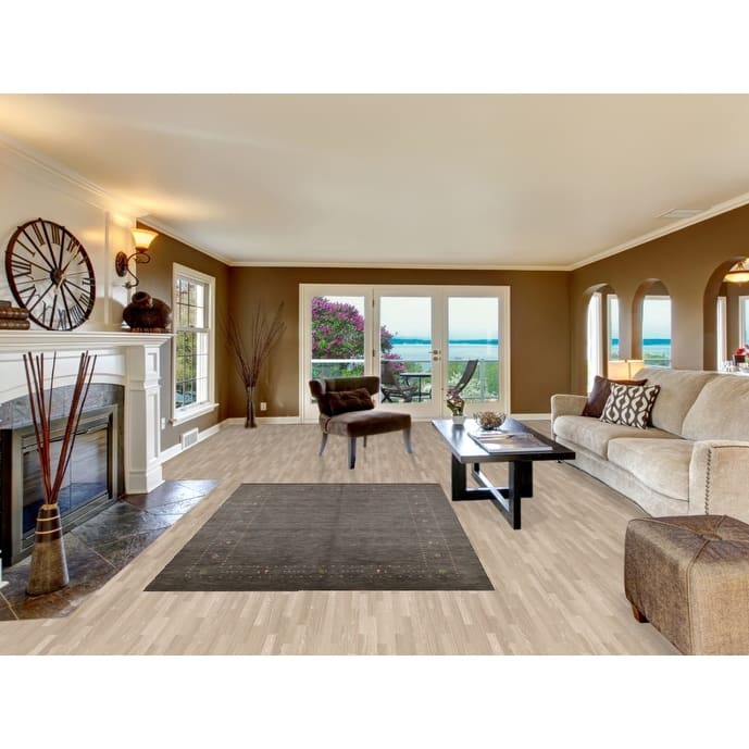 Tribal Gabbeh Indian Area Rug Handmade Modern Wool Carpet - 5'1" x 7'8"