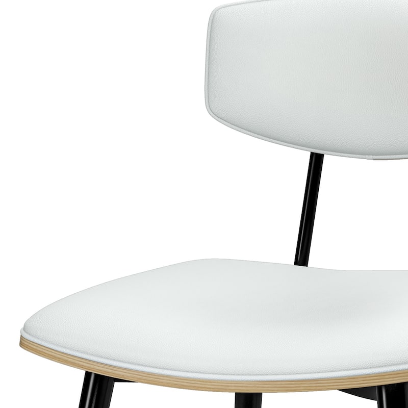 Nyla Mid Century Modern Dining Chair (Set of 2) in Vegan Faux Leather - 20.5" D x 19.3" W x 31"H