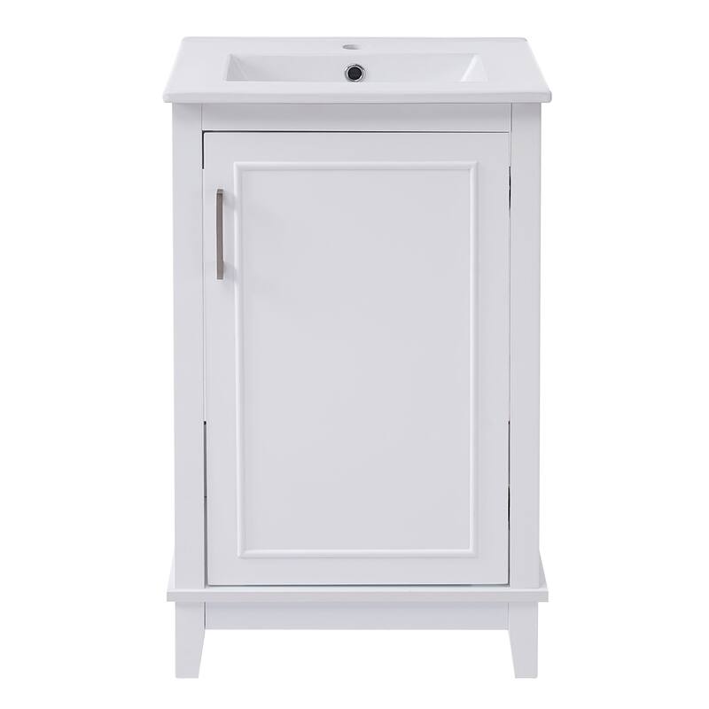20 inch MDF Freestanding Bathroom Vanity Set with Integrated Ceramic Sink with Soft Close