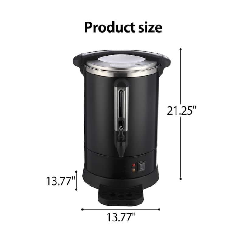 18L/120 Cups Coffee Urn- 4.8 Gallon Double Wall Commerical Coffee Maker Black