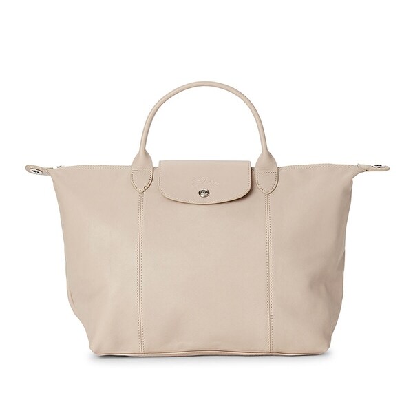 beige top handle bag