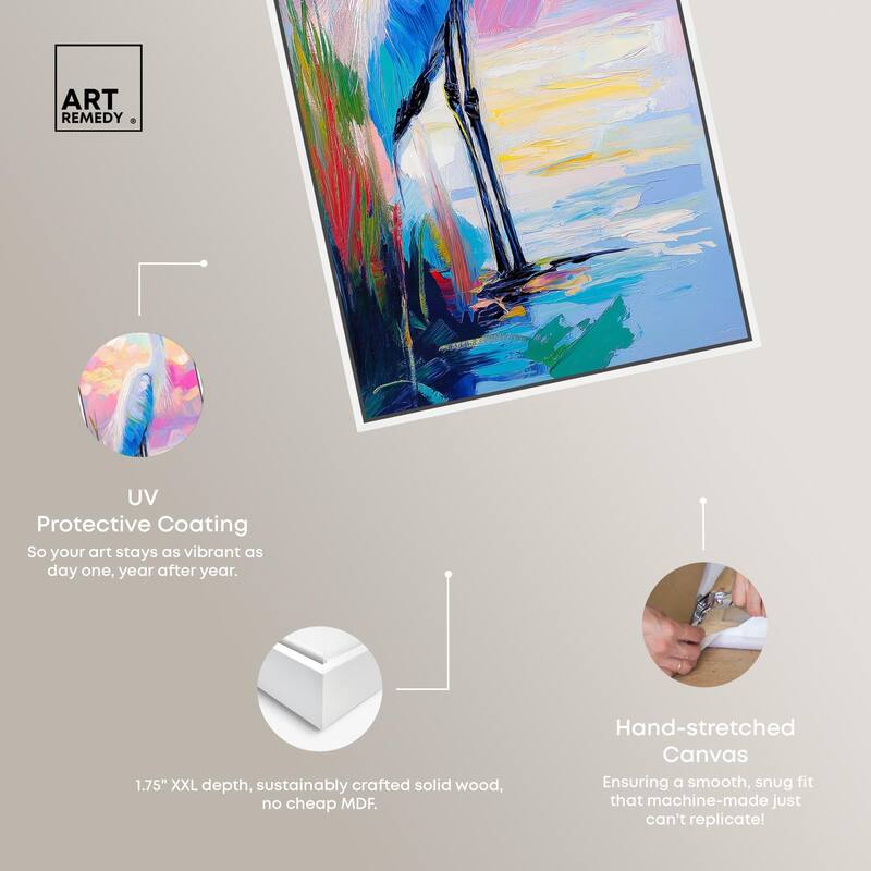 Expressive Egret I Panoramic Canvas by Art Remedy