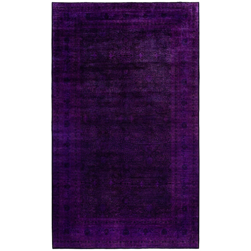Overdyed One-of-a-Kind Hand-Knotted Area Rug - Purple - 10' 0" x 16' 10"