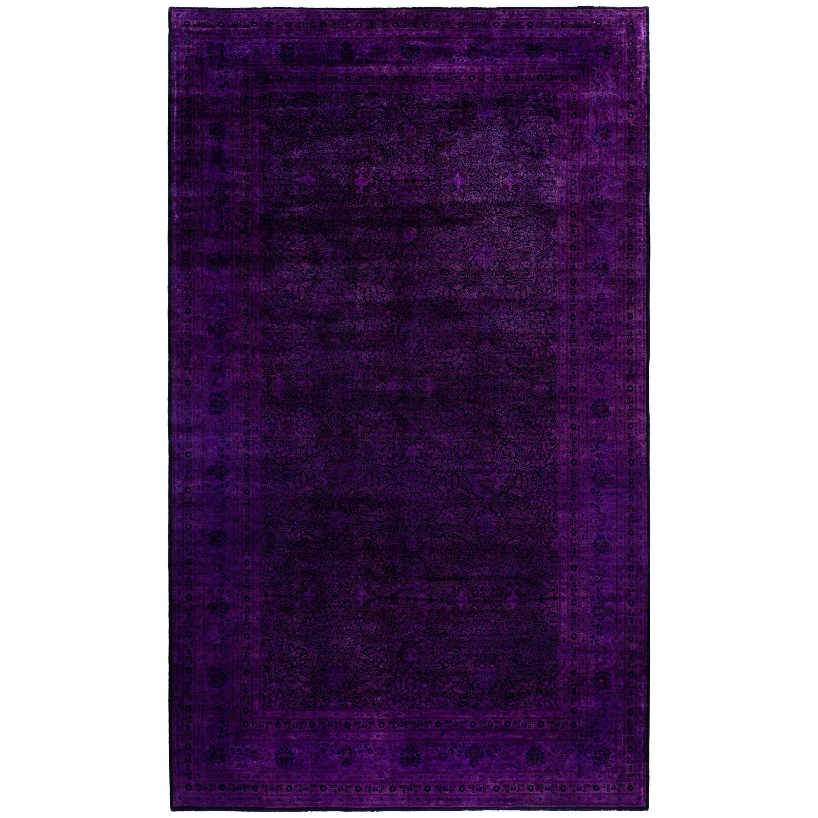 Overdyed One-of-a-Kind Hand-Knotted Area Rug - Purple - 10' 0" x 16' 10"