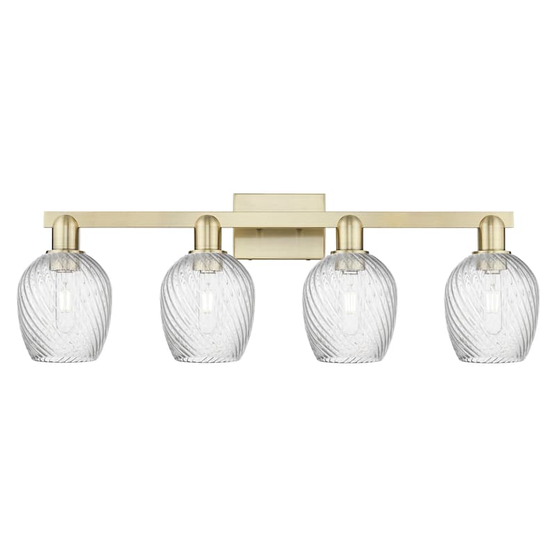 Innovations Lighting 716-4W-12-33 Salina Vanity Salina 4 Light 33" - Antique Brass / Clear Spiral Fluted