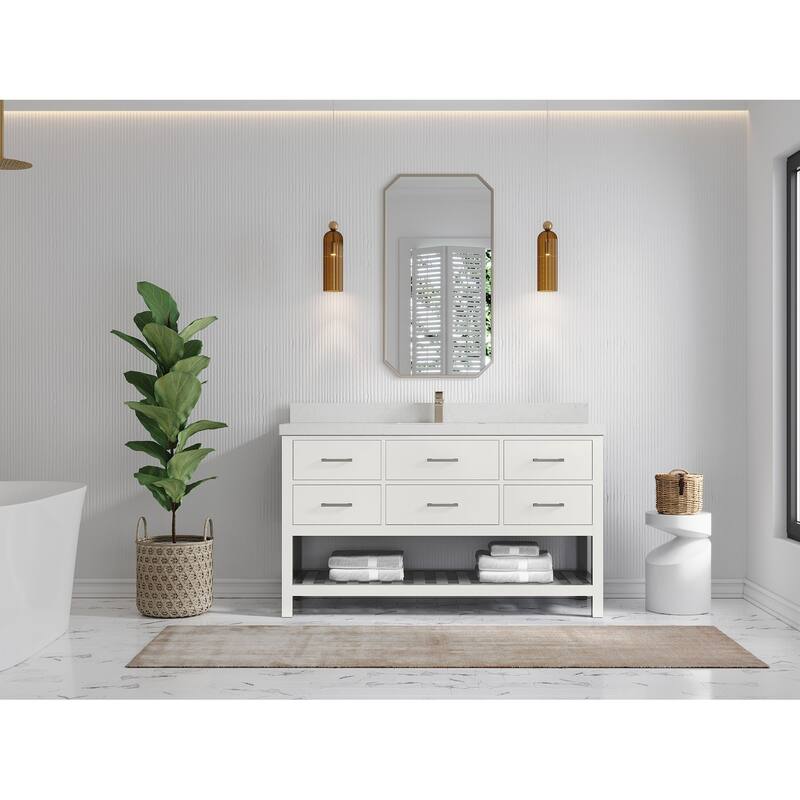 Willow Collections 60 in. W x 22 in. D Parker Single Sink Bathroom Vanity with Countertop