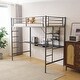 preview thumbnail 17 of 24, Twin Size Metal Loft Bed with Desk and Storage Shelves