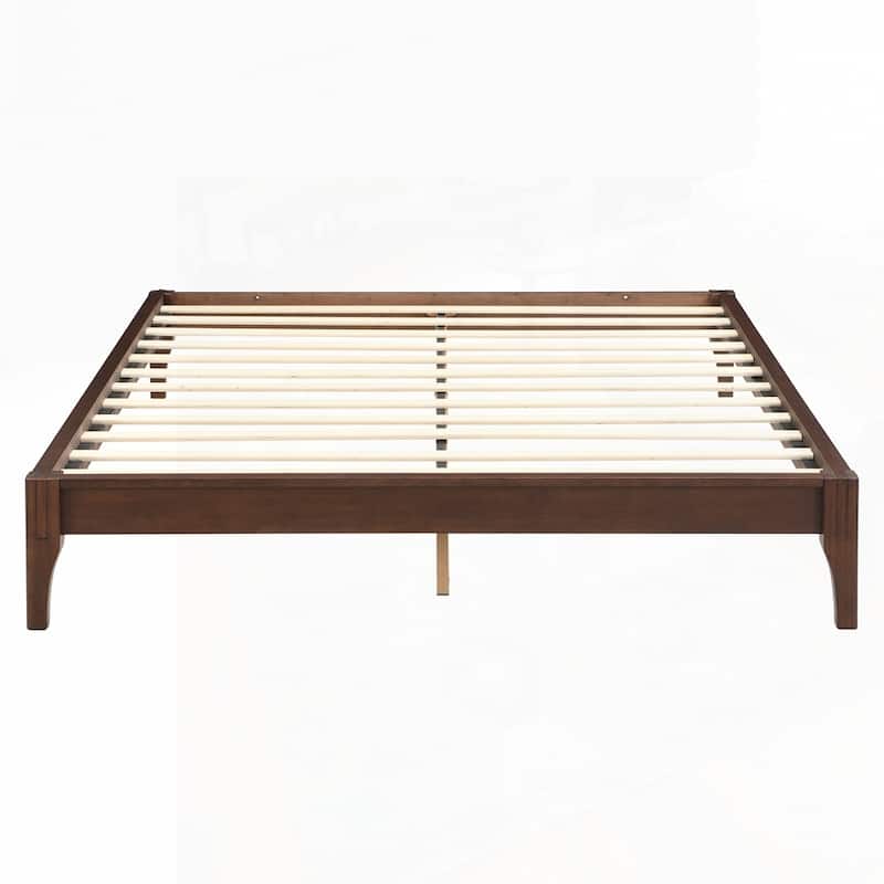 12 Inch Solid Dry Bamboo Wood Platform Bed Framewith Wood Slat Support,