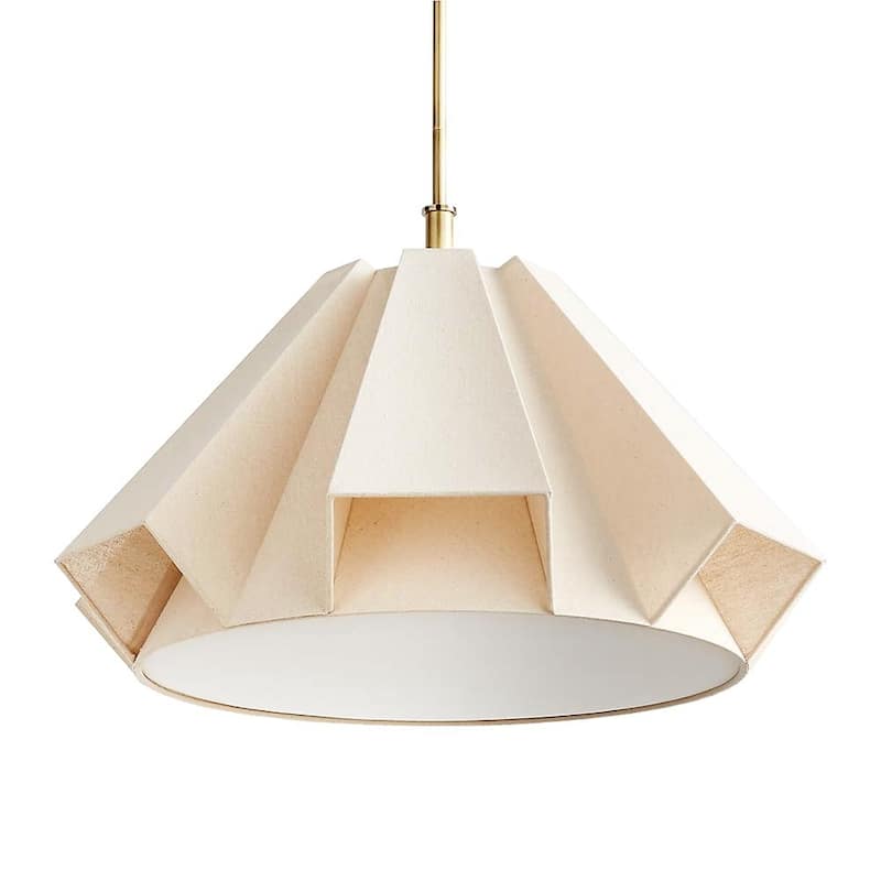 The GeoGem Linen Pendant Light - White - 26"