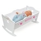 preview thumbnail 8 of 9, Badger Basket Doll Cradle with Bedding and Free Personalization Kit - White Rose - 21" x 13" x 12"