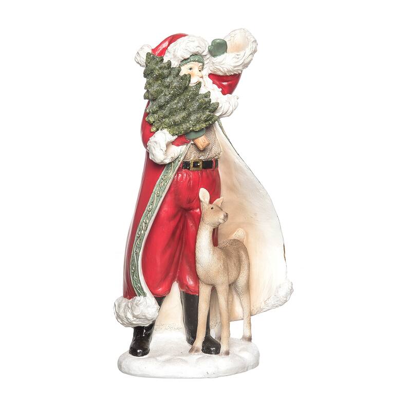 Transpac Resin 12.5 in. Multicolor Christmas Gilded Accent Santa Figurine