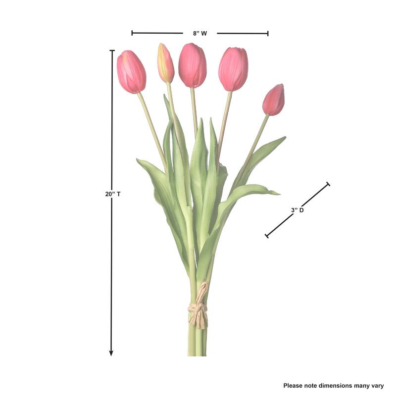 Plastic Soft Touch Tulip Bundlex5 15.25"