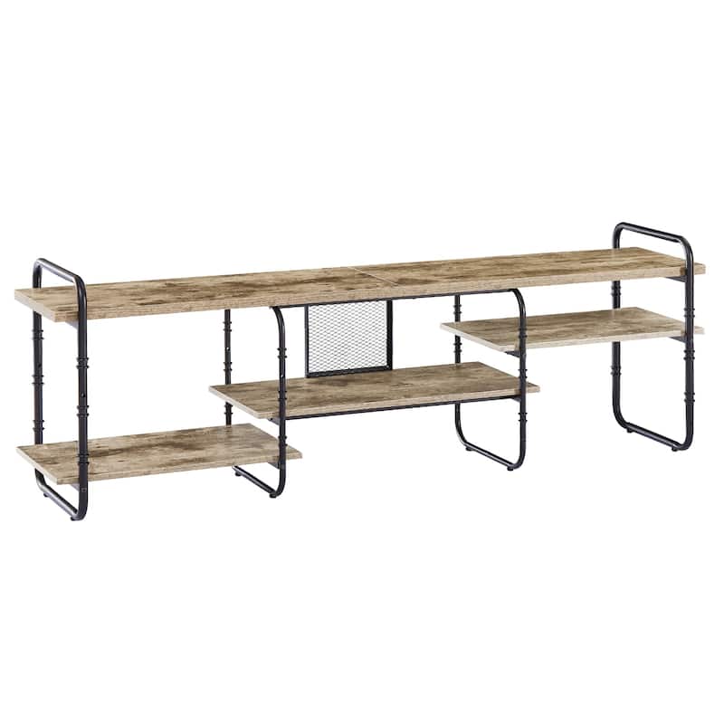 Entertainment Center TV Stand with 3-Tier Storage Shelves - 67" - Grey