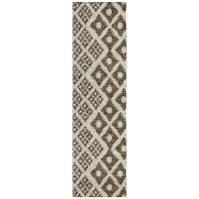 Machine Washable Indoor/ Outdoor Chantille Diamond Rug