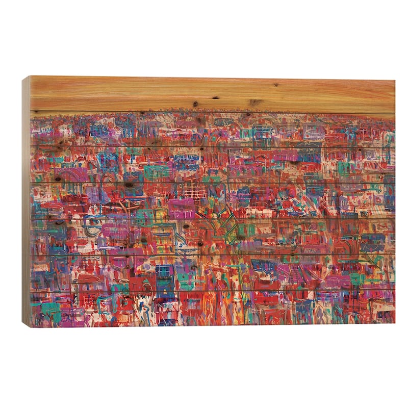 World Turning Again Print On Wood by Adam Bogusz - Multi-Color - 18x26x1.5
