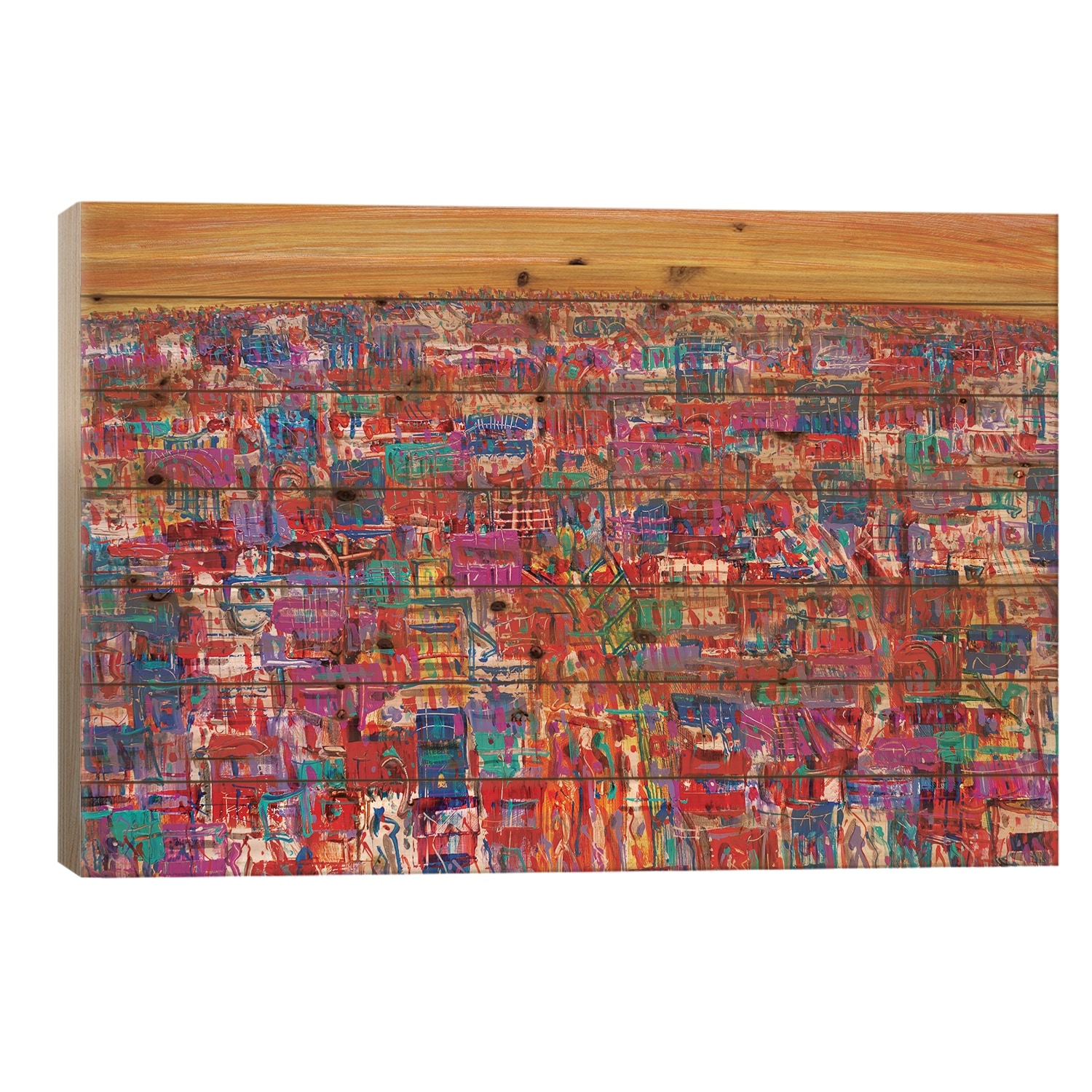 World Turning Again Print On Wood by Adam Bogusz - Multi-Color