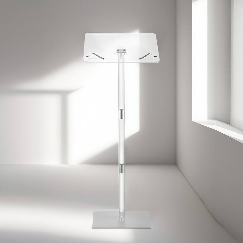 Portable Acrylic Lectern with Book Clips and Adjustable Angle
