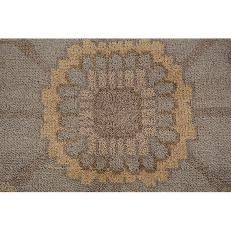Gray Oushak Indian Area Rug Handmade Wool Carpet - 8'0"x 9'11"