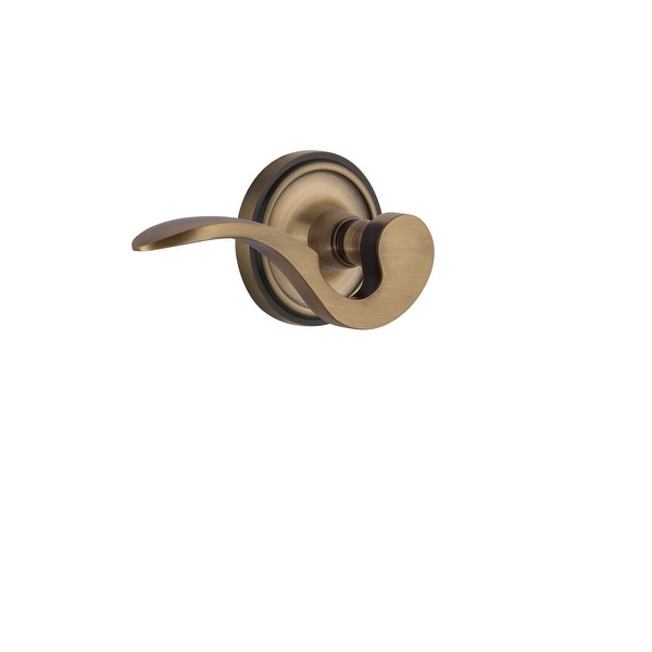 Nostalgic Warehouse CLAMAN_PRV_238_NK_RH Manor Right Handed Privacy Door Lever Set with Classic Rose for 2-3/8" Backset Doors