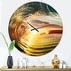 preview thumbnail 8 of 7, Designart 'Colored Ocean Waves Falling Down V' Modern Seashore Wall CLock 36 in. wide x 36 in. high