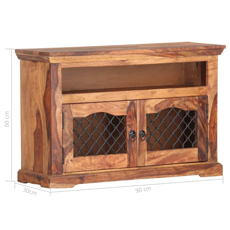 vidaXL TV Stand 35.4"x11.8"x23.6" Solid Wood Sheesham