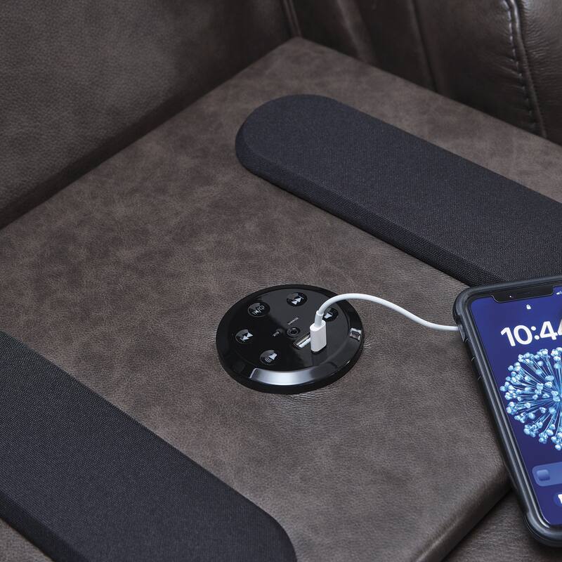 Signature Design by Ashley Side Step Brown Power Reclining Sofa - 90" W x 44" D x 43" H