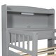 preview thumbnail 6 of 10, Twin Size Wood Platform Bed with Built-in LED Light, Guardrail and 2 Drawers