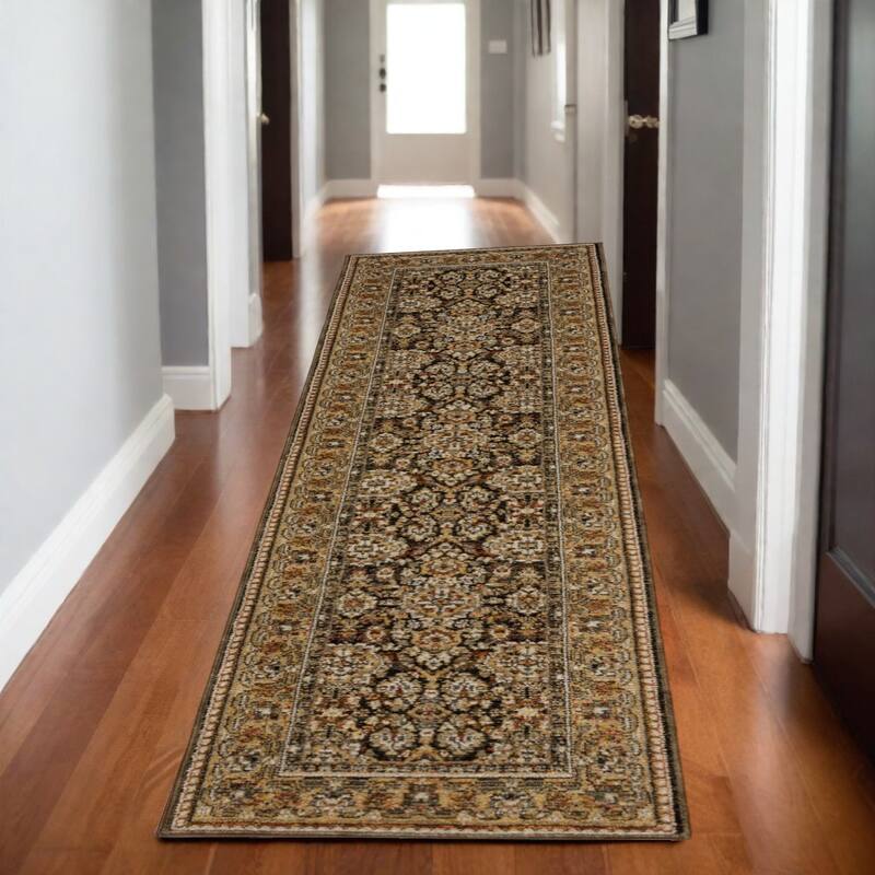 HomeRootsOriental Traditional Rectangle Area Rug - 99.61' X '26.38' X '0.55