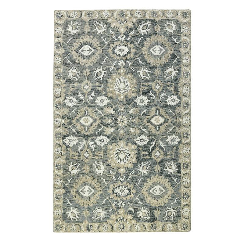 HomeRoots Floral Medallion Traditional Rectangle Area Rug