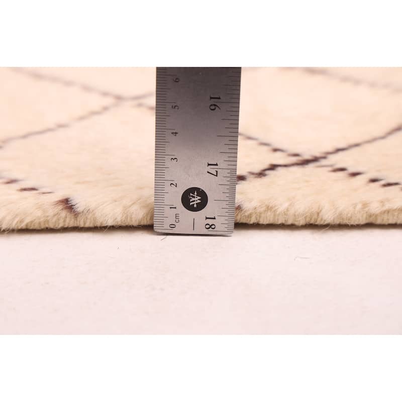 ECARPETGALLERY Hand-knotted Pak Finest Marrakesh Cream Wool Rug - 5'3 x 6'6