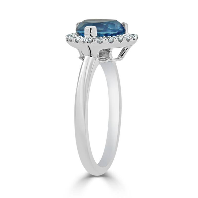 Auriya 2 1/8ct Trillion-cut Swiss Blue Topaz 1/4cttw Halo Diamond Engagement Ring 14k Gold