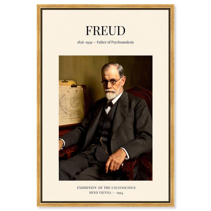 Father of Psychoanalysis Canvas by Art Remedy - Gold - 24" x 36"