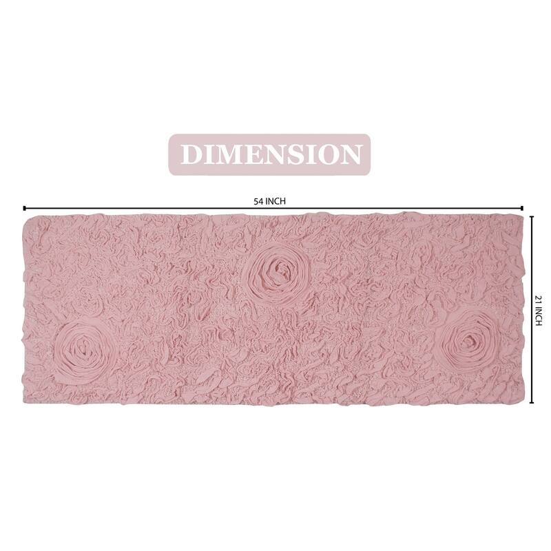 Bell Flower Bathroom Rug, Cotton Soft, Water Absorbent Bath Rug, Non Slip Shower Rug Machine Washable 21"x54" Runner
