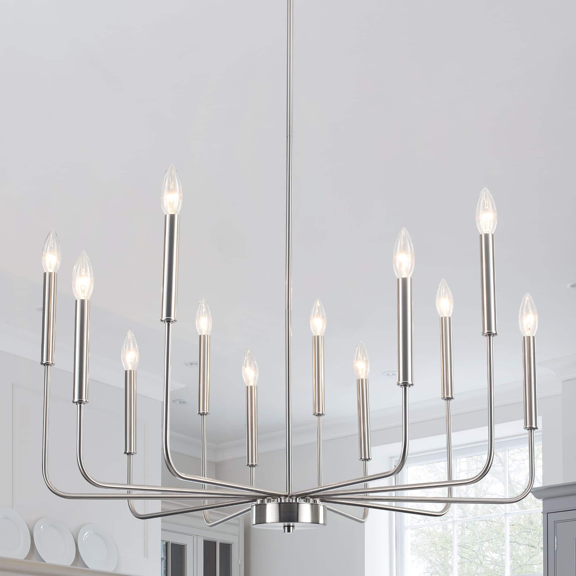 Rustic Industrial Metal 12-Light Candle Chandeliers for Dining Room, Kitchen, Foyer, Entryway